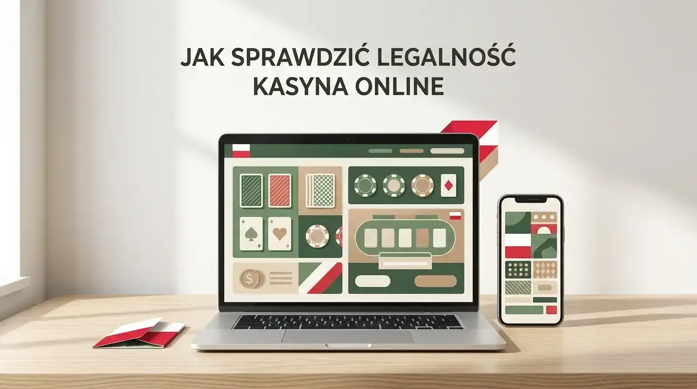Neutralna ilustracja urządzeń używanych do przeglądania kasyna online w Polsce